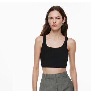 Babaton Pink Sleeveless Fitted Crop Tank Top